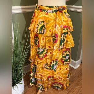 Marie Oliver Tiered Floral Ruffle Skirt